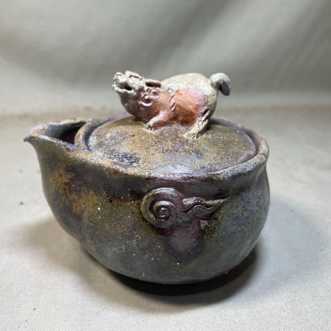 横山直樹 備前白獅子摘み宝瓶 最新作！ 白備前 急須 煎茶器 手造り宝瓶