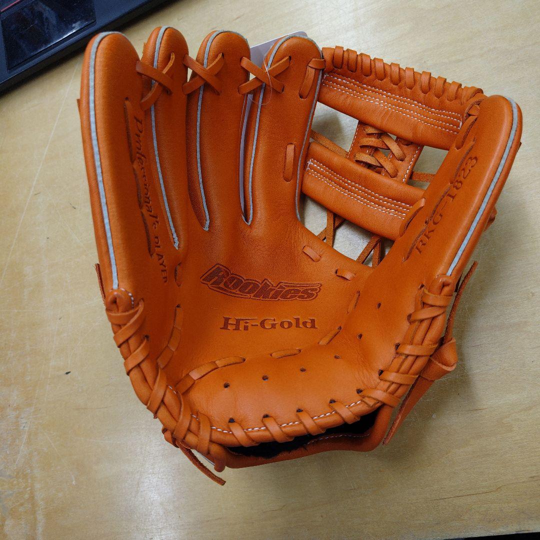 【未使用】定価￥14700ハイゴールド 少年軟式 左投オレンジ