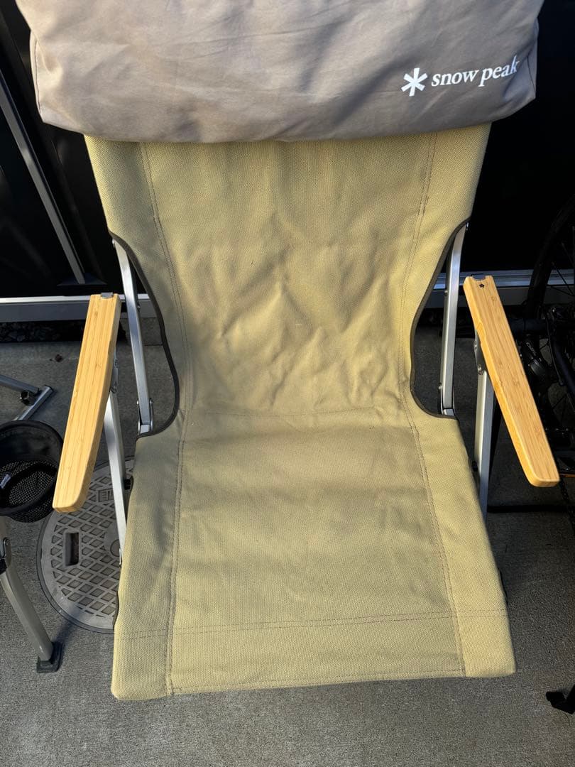  Peak スノーピークローチェア30カーキ 2脚セットクッション付き