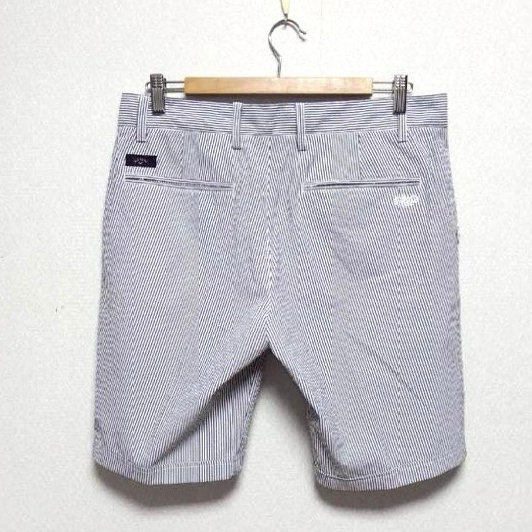 L 新品　キャロウェイ　メンズ　ハーフパンツ　　ストライプ　ショートパンツ　薄手