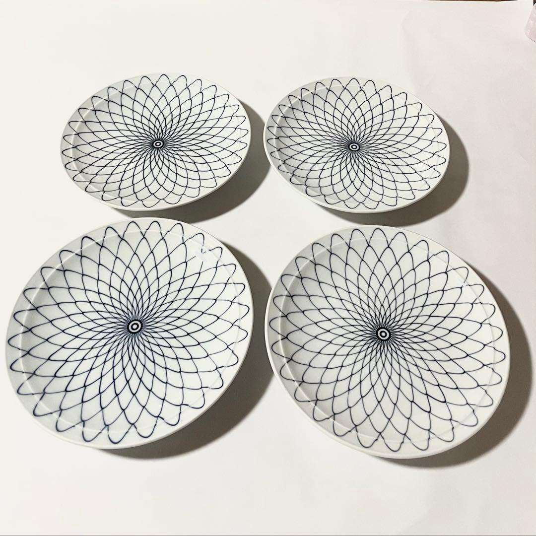 有田焼　山徳窯　網絵　中皿　4枚セット