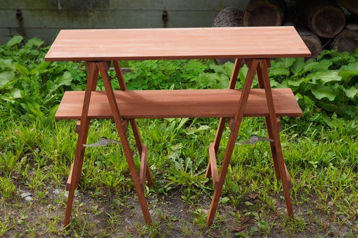 ウッドシェルフ　ウッドラック　チーク色(塗装済)   木製　棚　ハンドメイド