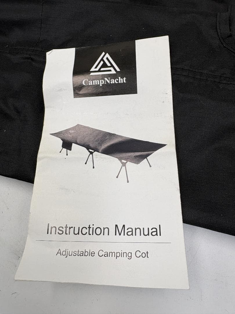 CampNacht 2WAY コット ハイ・ロー切替可 ブラック キャンプベッド