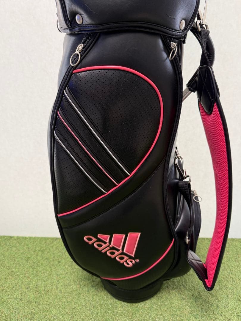 adidas キャディバッグ ブラック ピンク　レディース　ゴルフ　アディダス