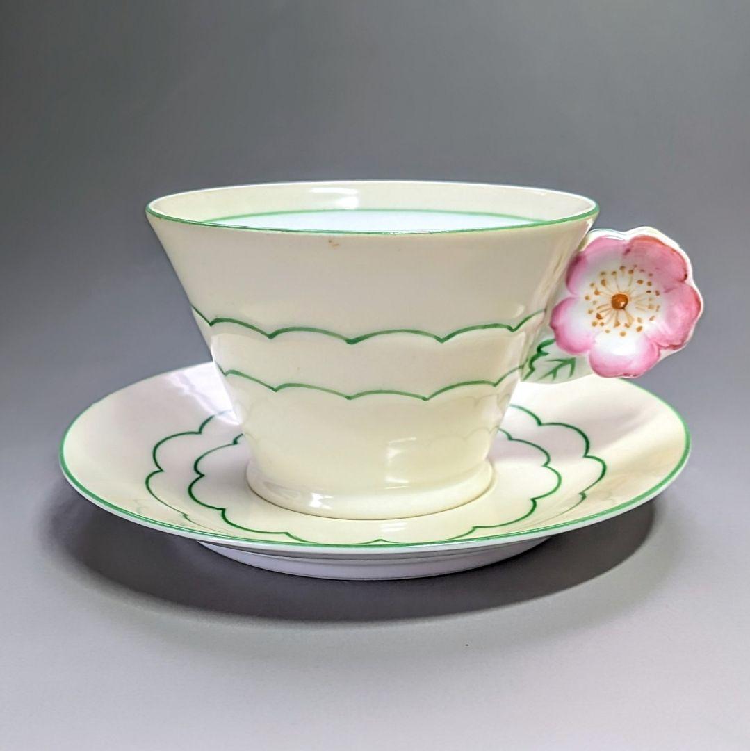 オールドノリタケ フラワーハンドル カップ＆ソーサー 桜風 アンティーク 美品