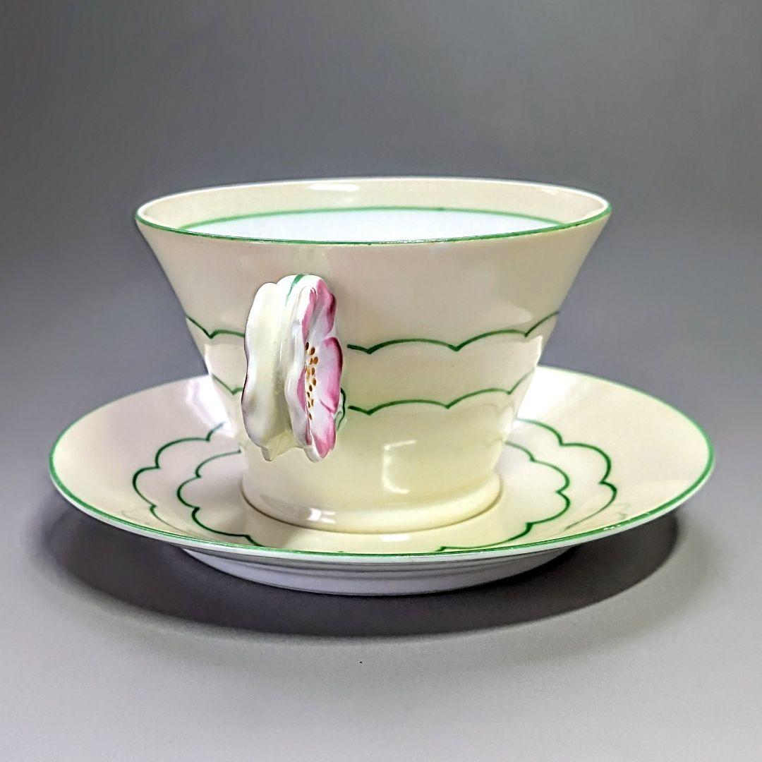 オールドノリタケ フラワーハンドル カップ＆ソーサー 桜風 アンティーク 美品