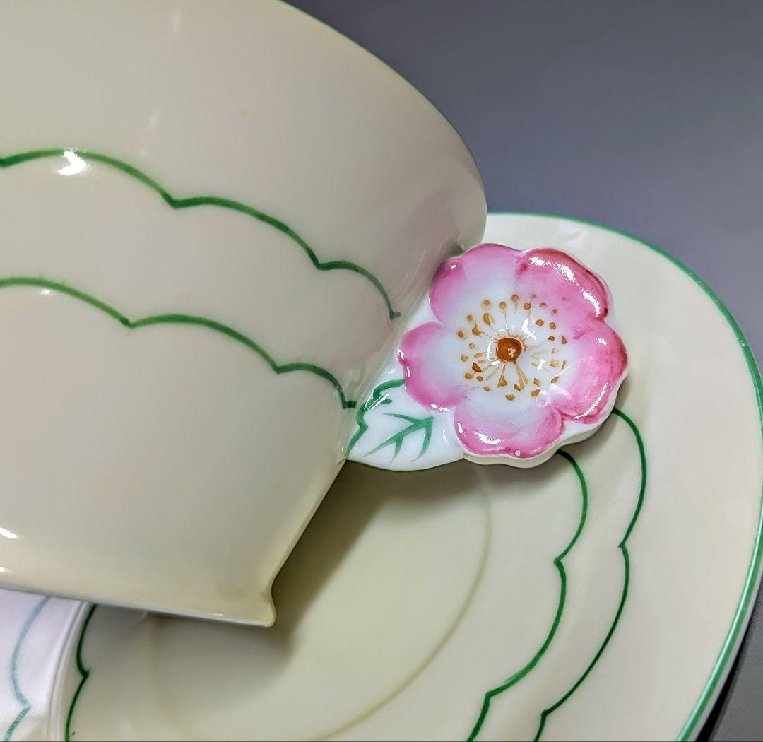 オールドノリタケ フラワーハンドル カップ＆ソーサー 桜風 アンティーク 美品