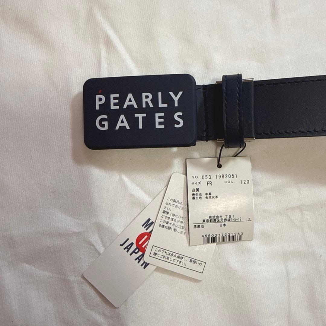 PEARLY GATES ネイビー レザーベルト