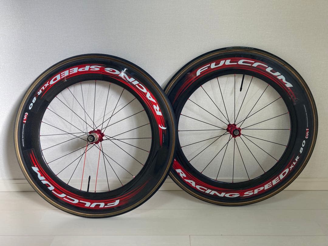 80mmカーボンディープリムホイール 前後