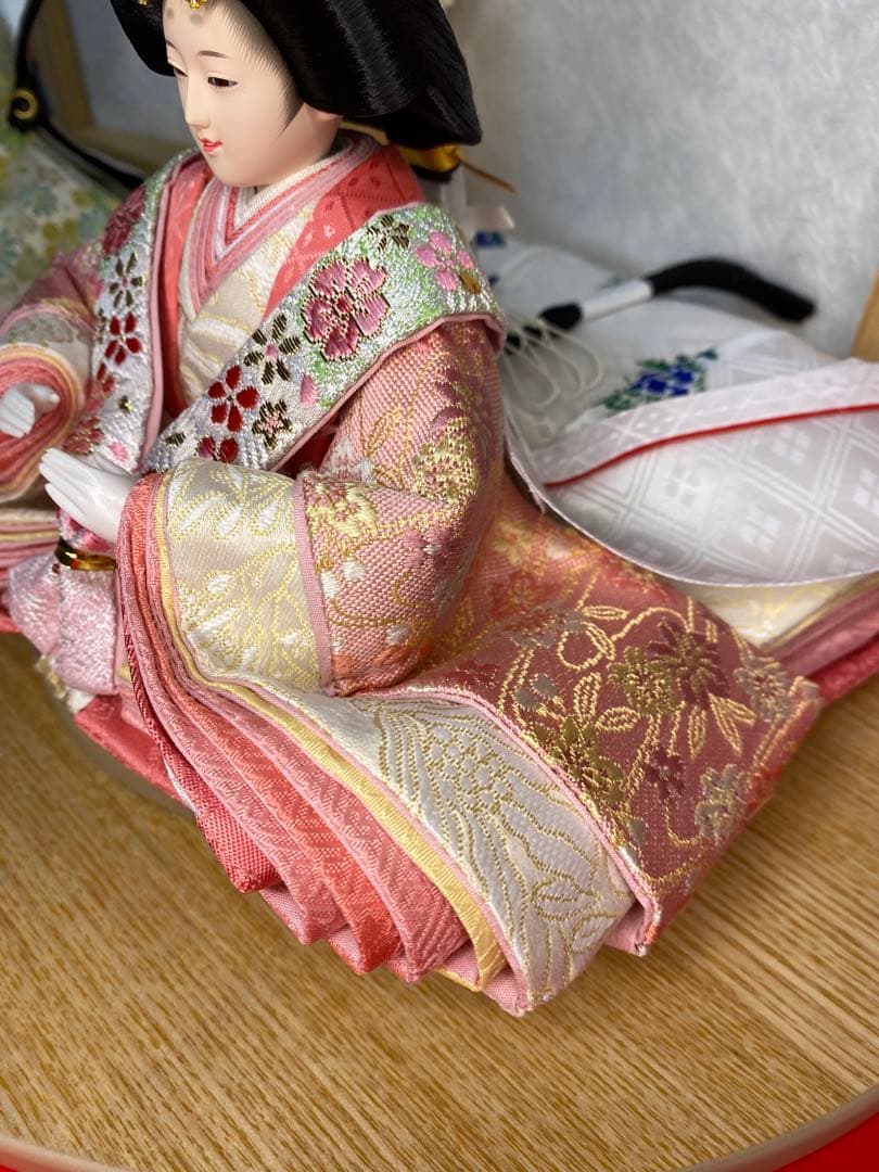 東京久月　雛人形　親王飾り白木平飾りセット・間口約５５×奥行約３２×高さ約２９㎝
