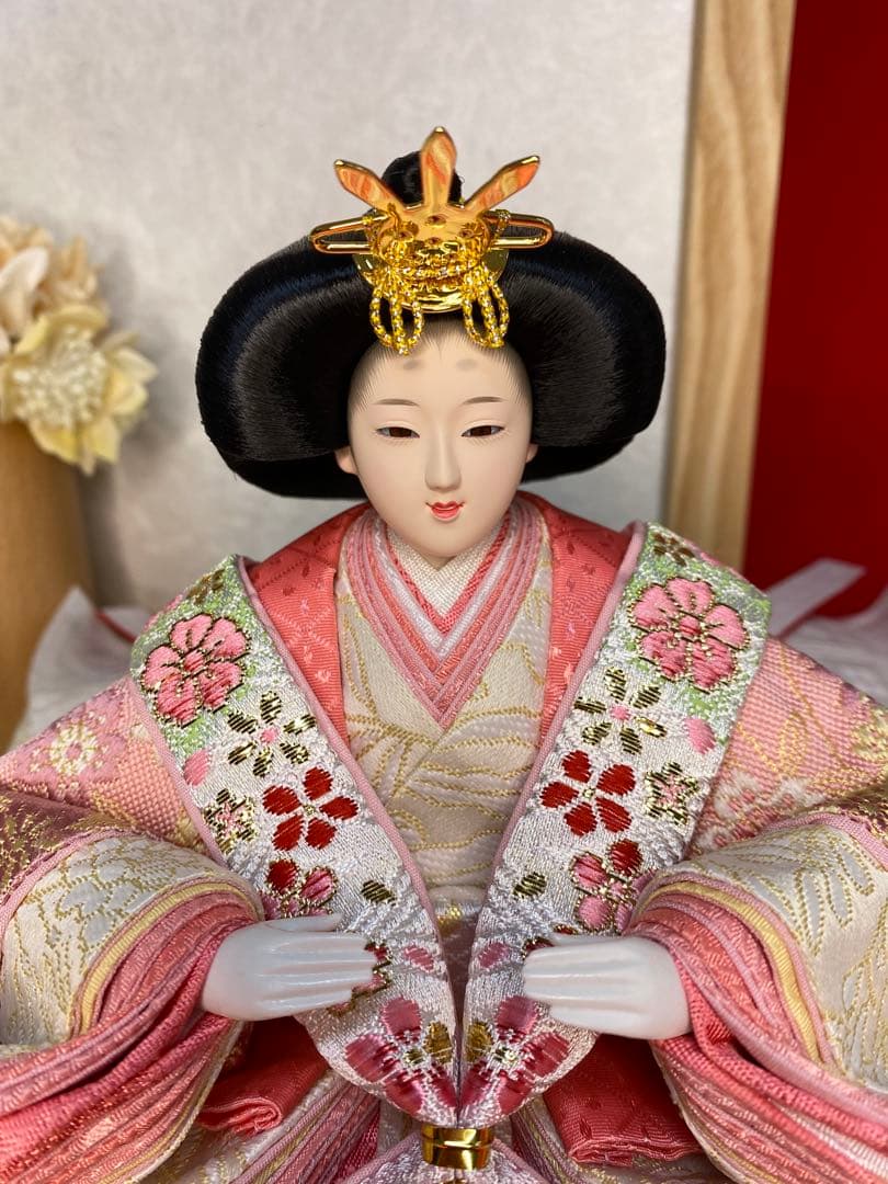 東京久月　雛人形　親王飾り白木平飾りセット・間口約５５×奥行約３２×高さ約２９㎝