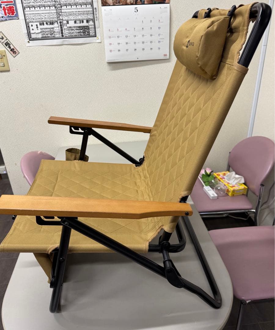 WAQ リクライニングローチェア　タン【美品】