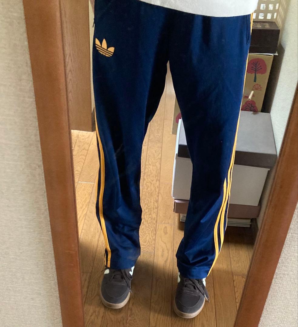 希少カラーオレンジGOLDトレフォイル×adidasオリジナルストラックパンツL