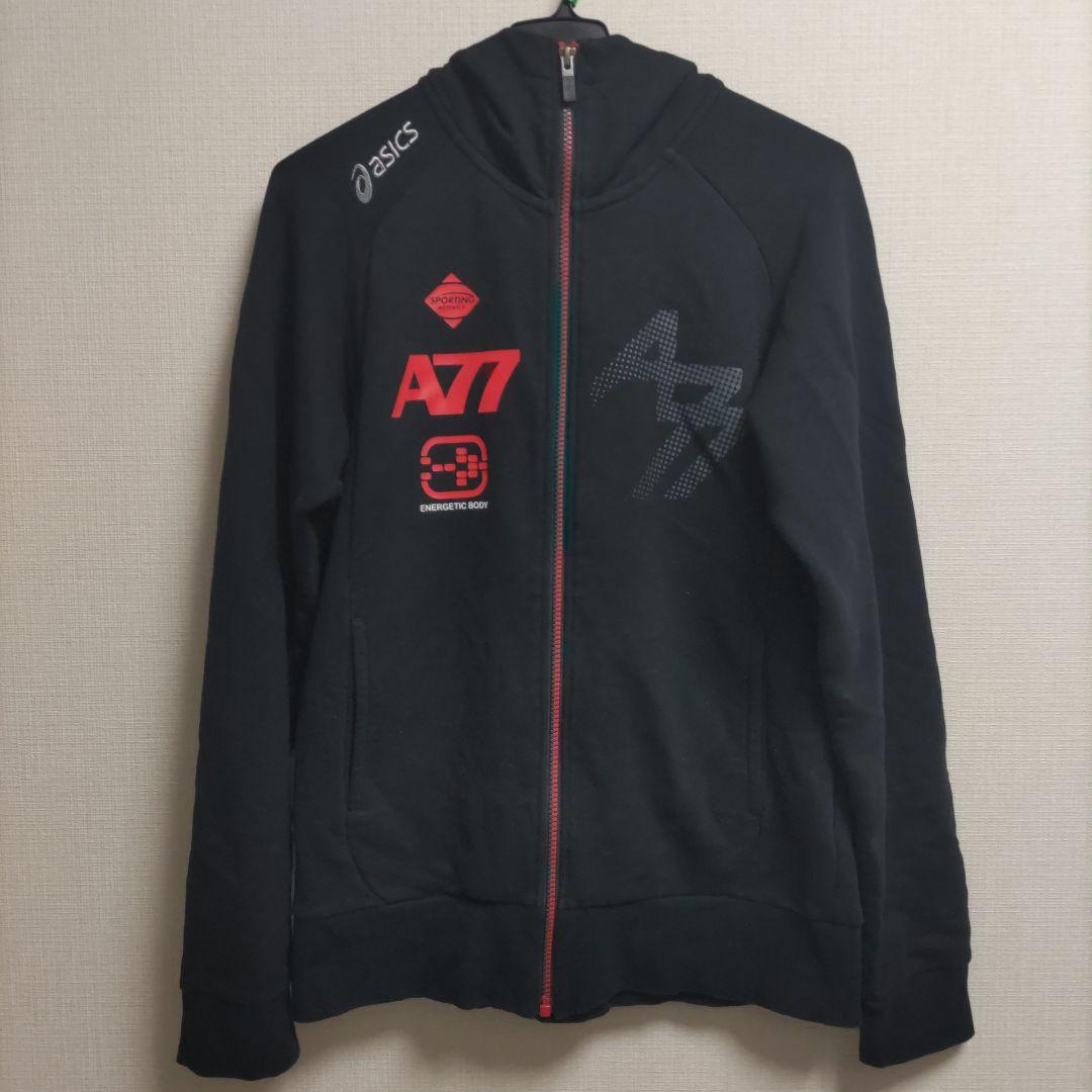 ASICS　アシックス　スエット　上下　M　L　ブラック　黒　フード付きジャージ