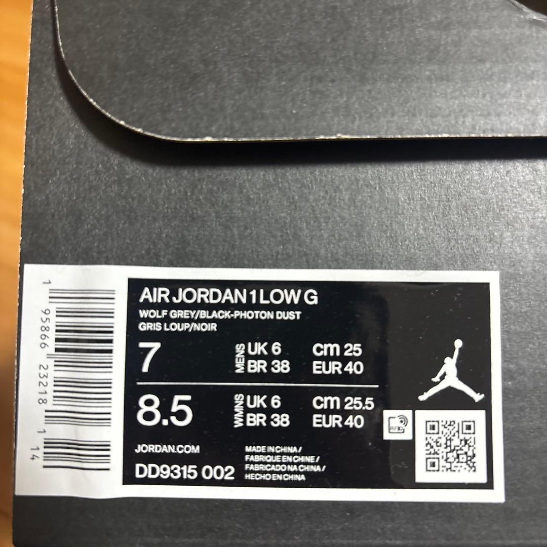 シューズ(男性用) NIKE AIR JORDAN 1 LOW G WolfGrey 25cm