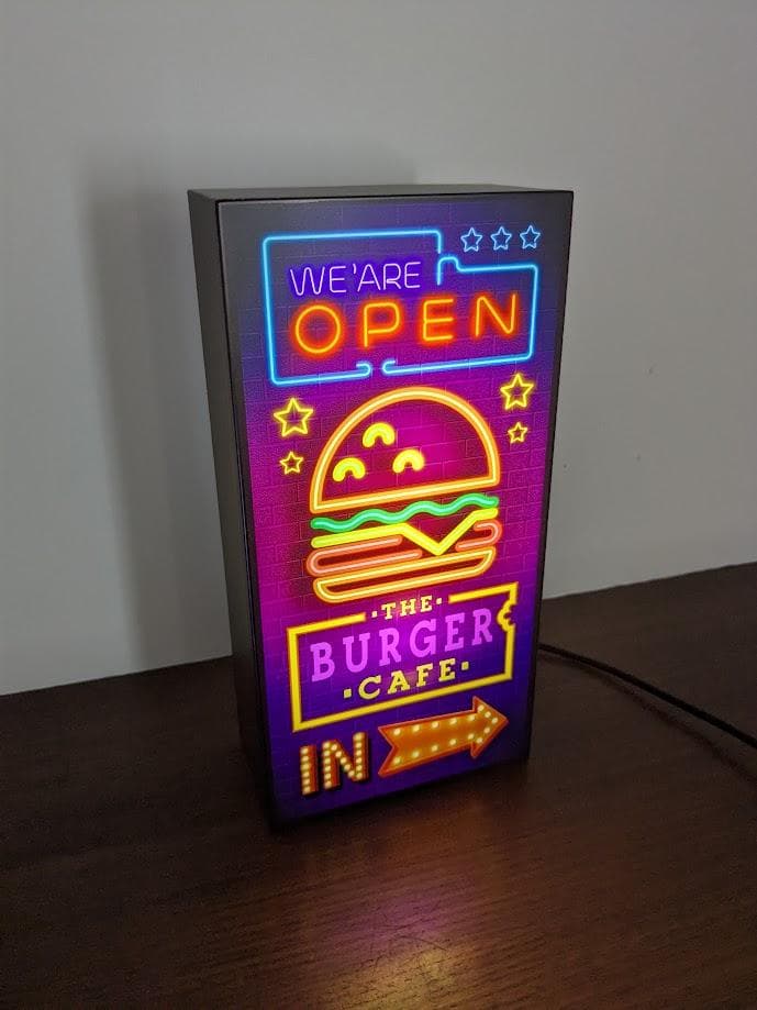 ハンバーガー カフェ ダイナー サイン 看板 置物 アメリカン雑貨 ライトBOX