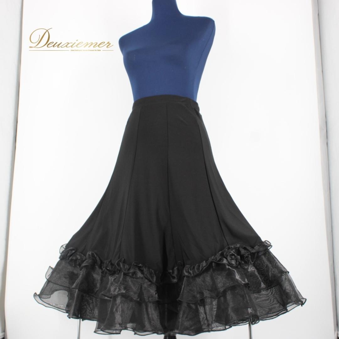 【美品 社交ダンス衣装】スカート レッスンウェア パーティー leirena 黒