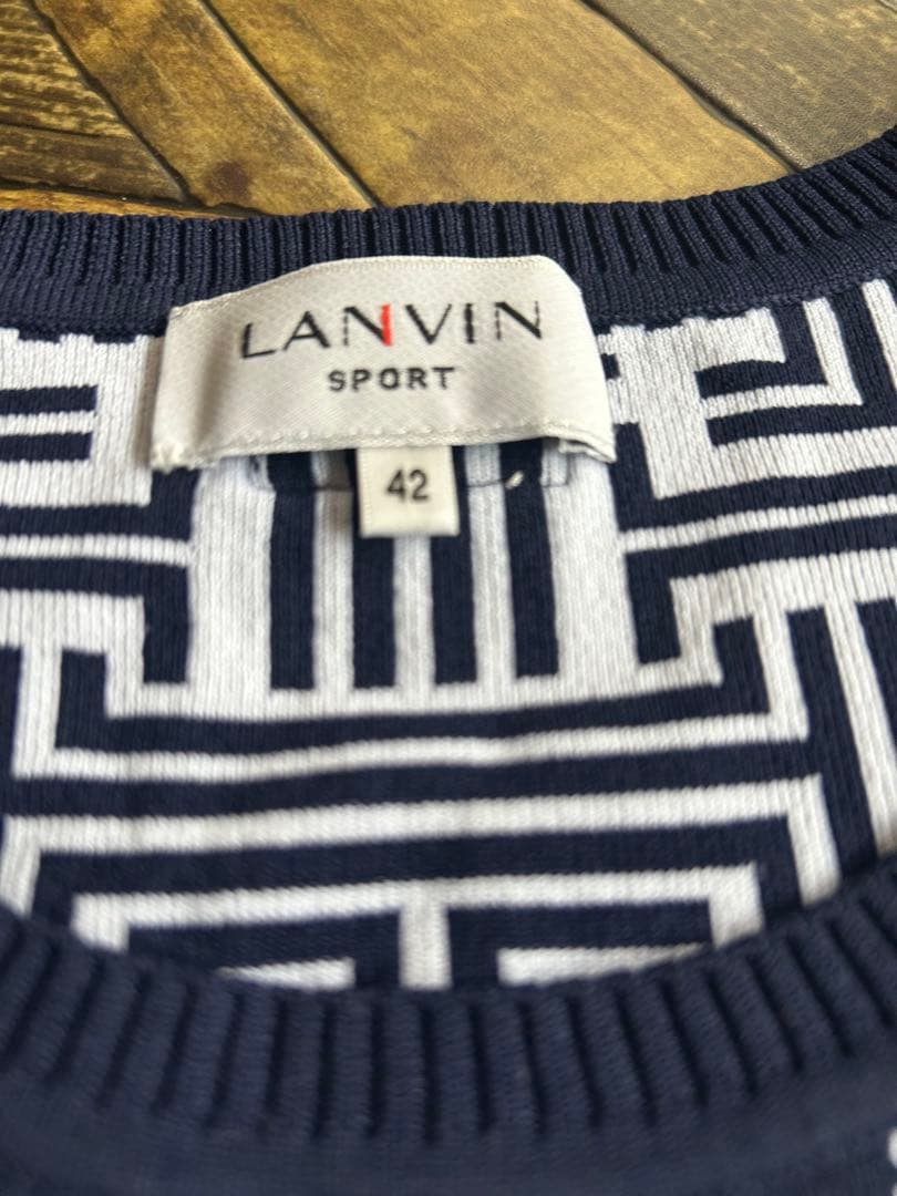LANVIN ノースリーブ黒白幾何学模様セットアップ