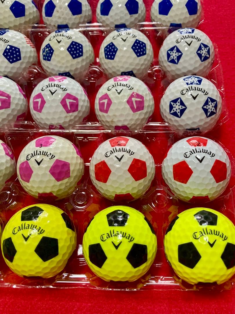 M138【中古ゴルフボール】キャロウェイ/クロムソフト《サッカー柄》計30個