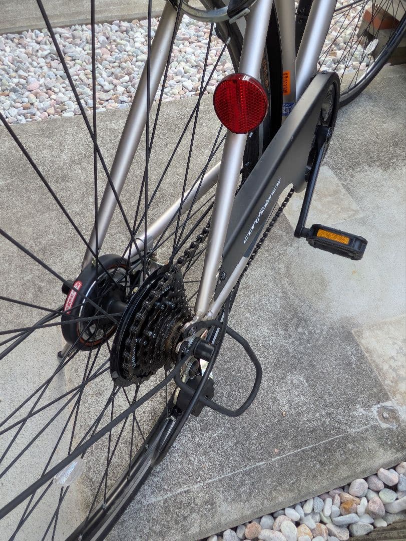 ま*ち様 シルバー シティサイクル 前カゴ付き