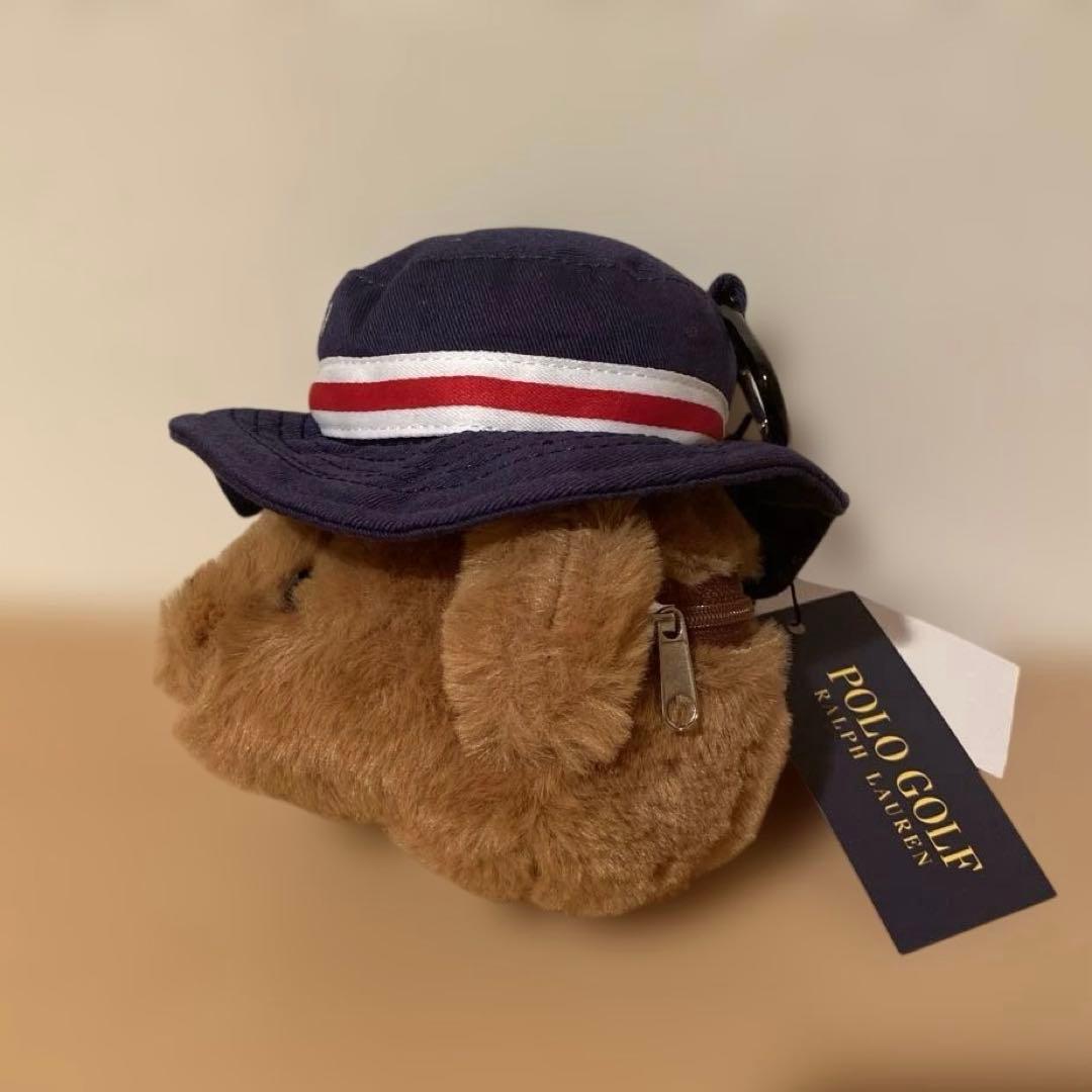 未使用品　POLO GOLF 帽子付きクマ型ポーチ　ゴルフボールポーチ