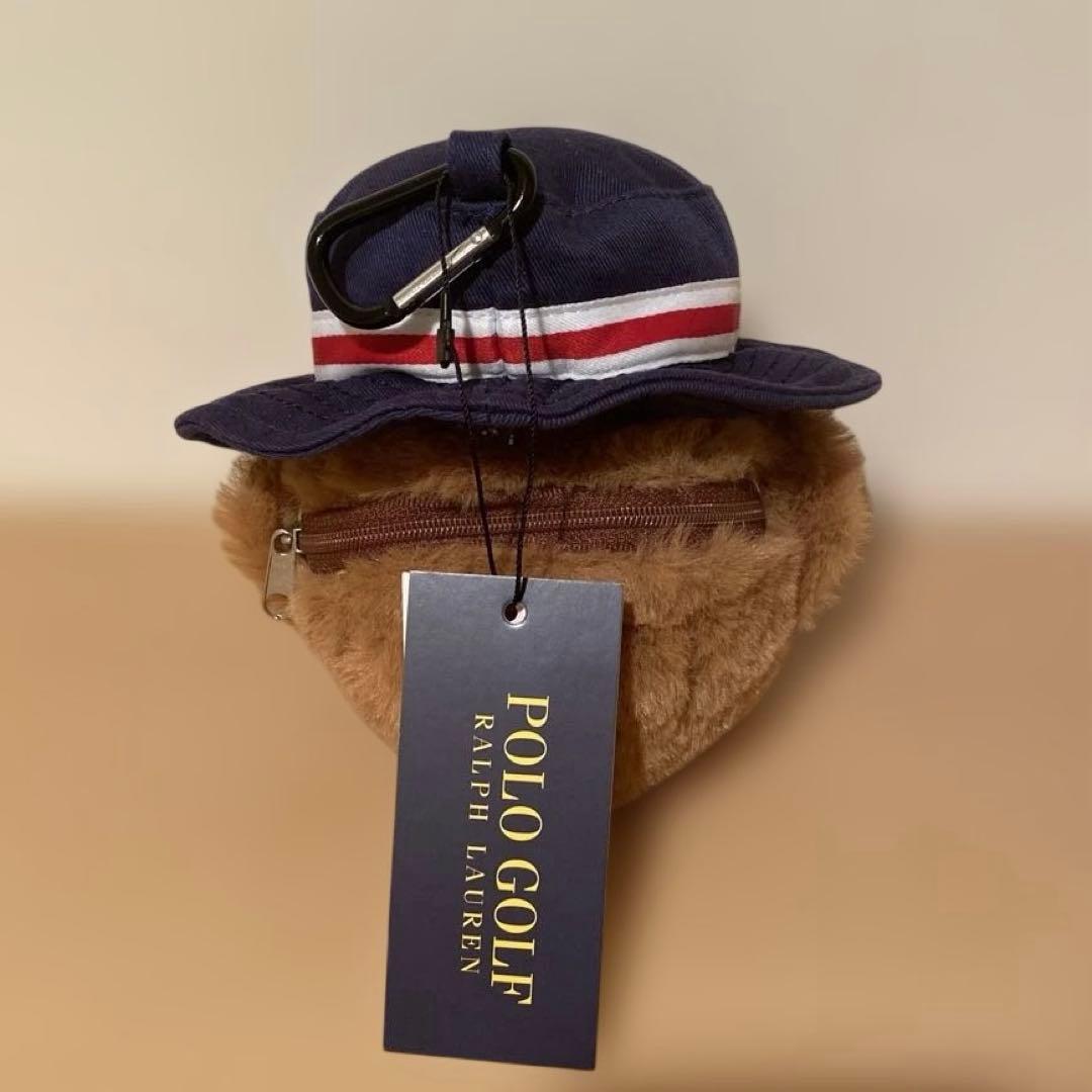 未使用品　POLO GOLF 帽子付きクマ型ポーチ　ゴルフボールポーチ