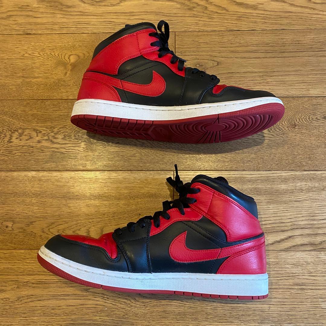 NIKE Air Jordan 1 Mid 28cm 赤黒