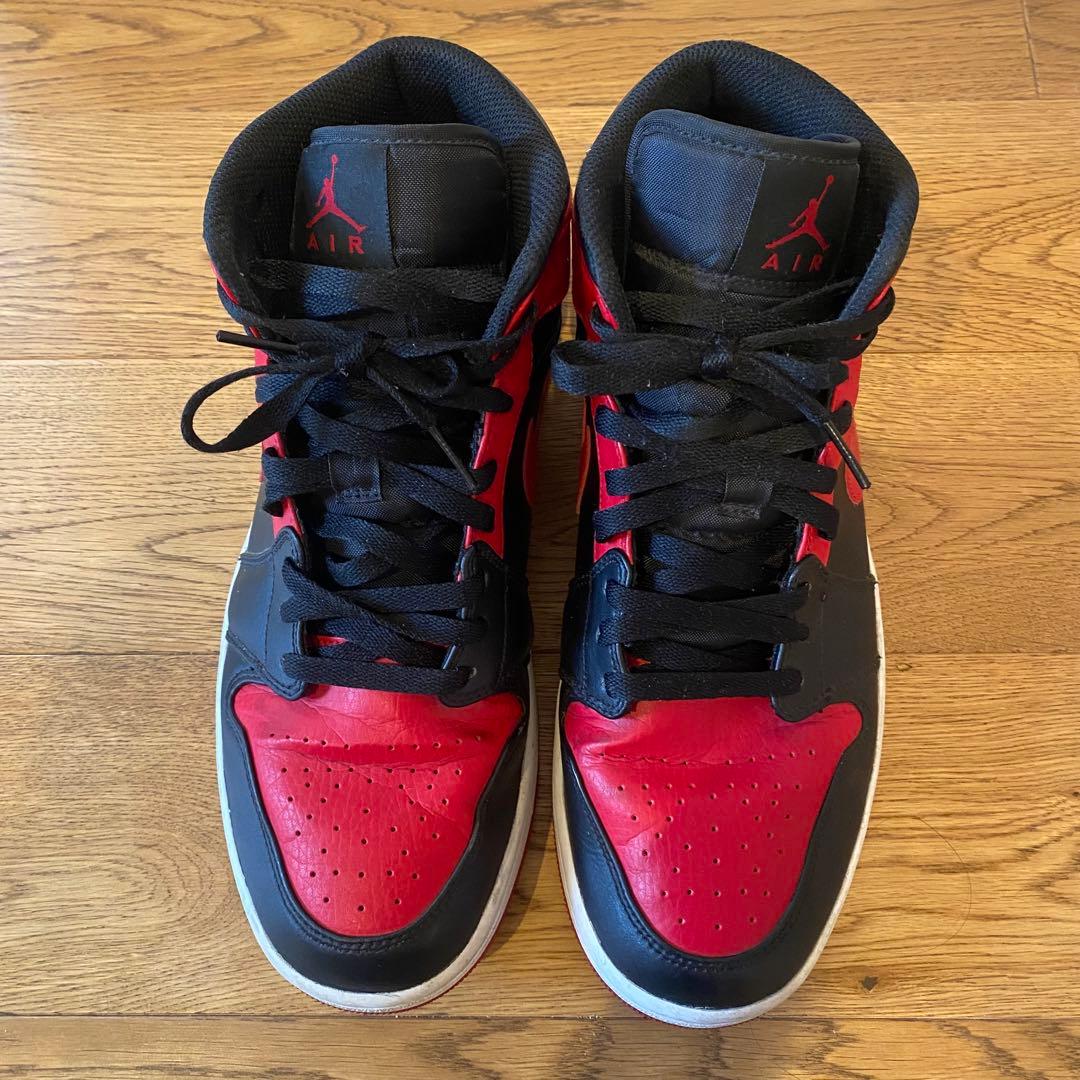 NIKE Air Jordan 1 Mid 28cm 赤黒