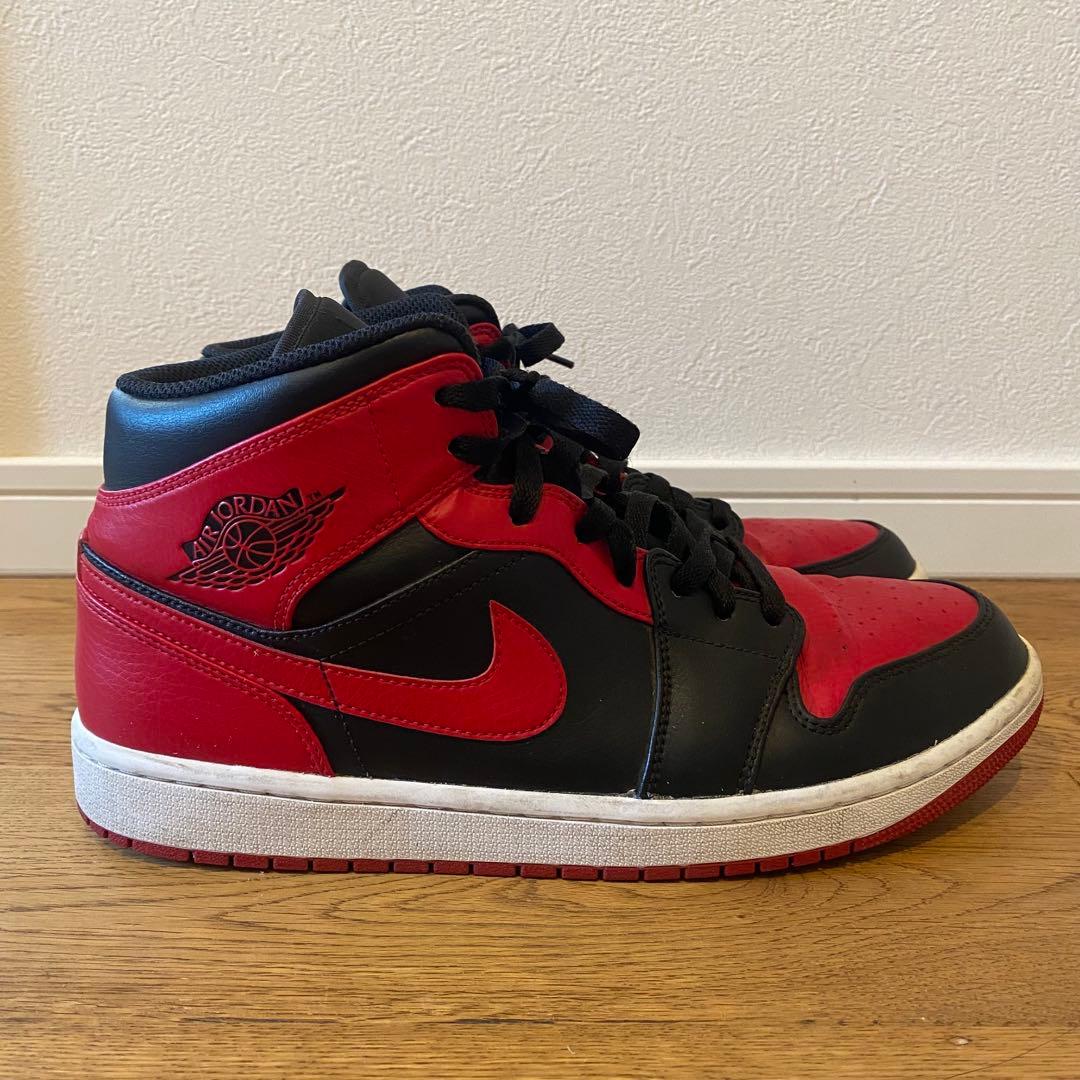 NIKE Air Jordan 1 Mid 28cm 赤黒
