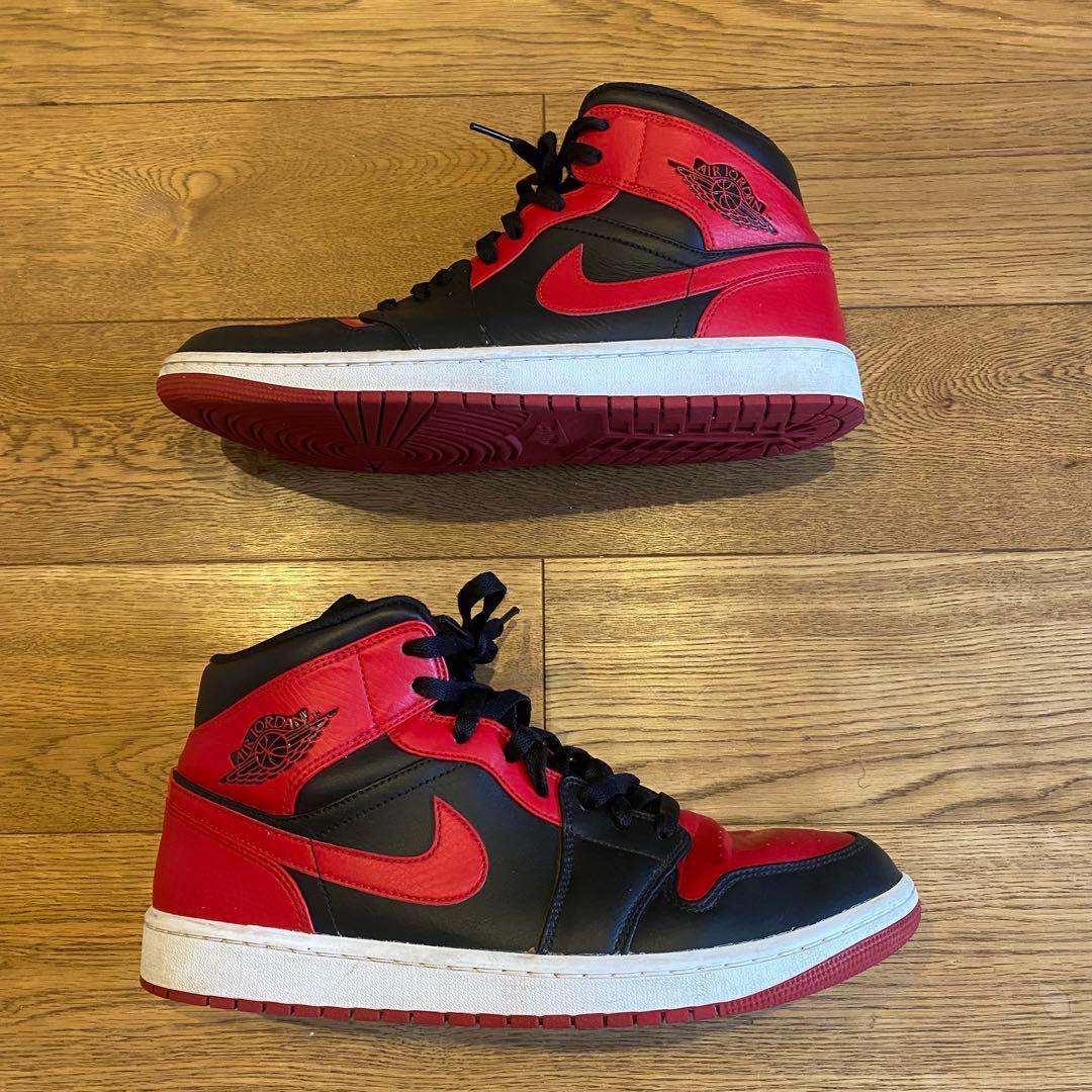NIKE Air Jordan 1 Mid 28cm 赤黒