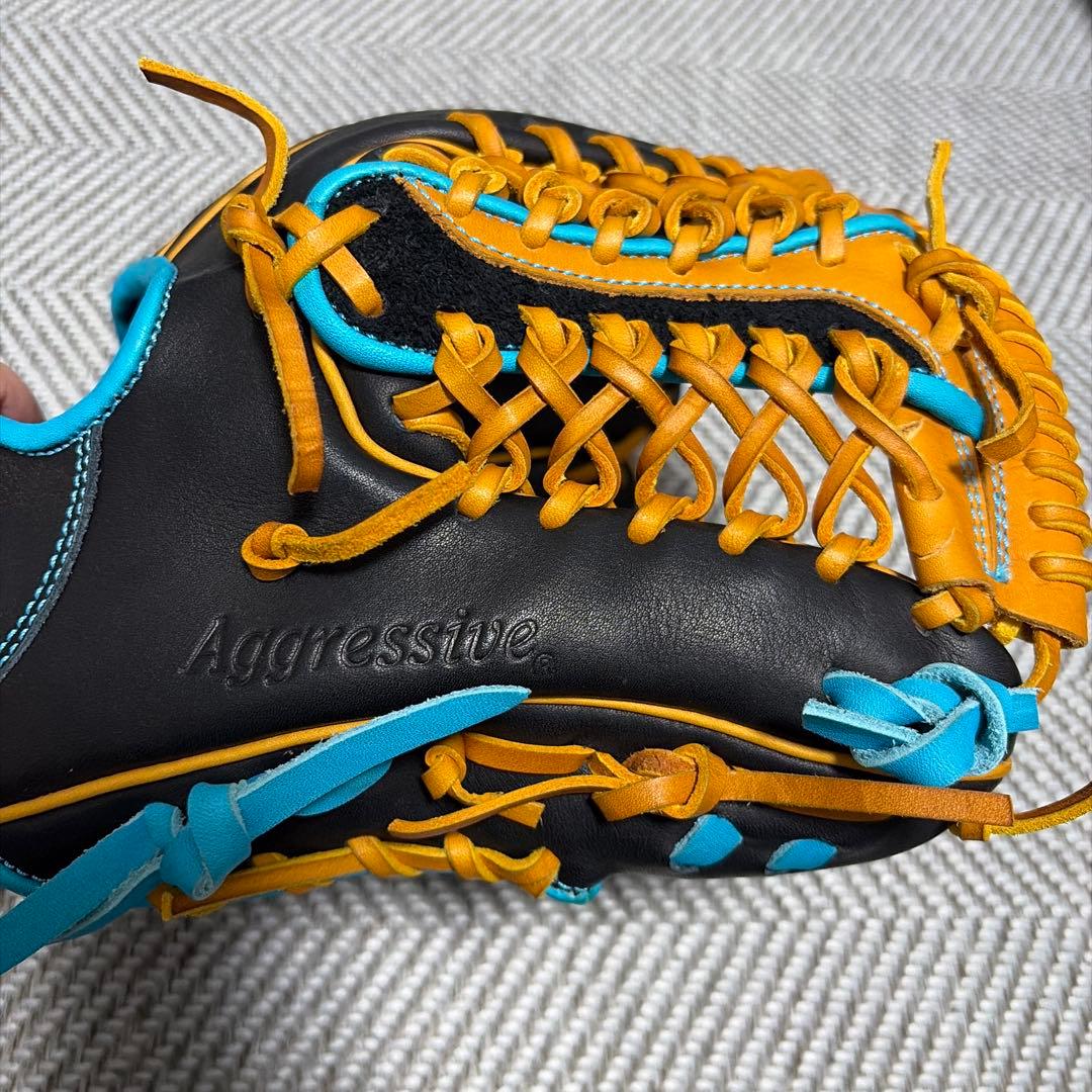 【期間限定価格】SluggerAggressive軟式グローブ 黒/オレンジ/青