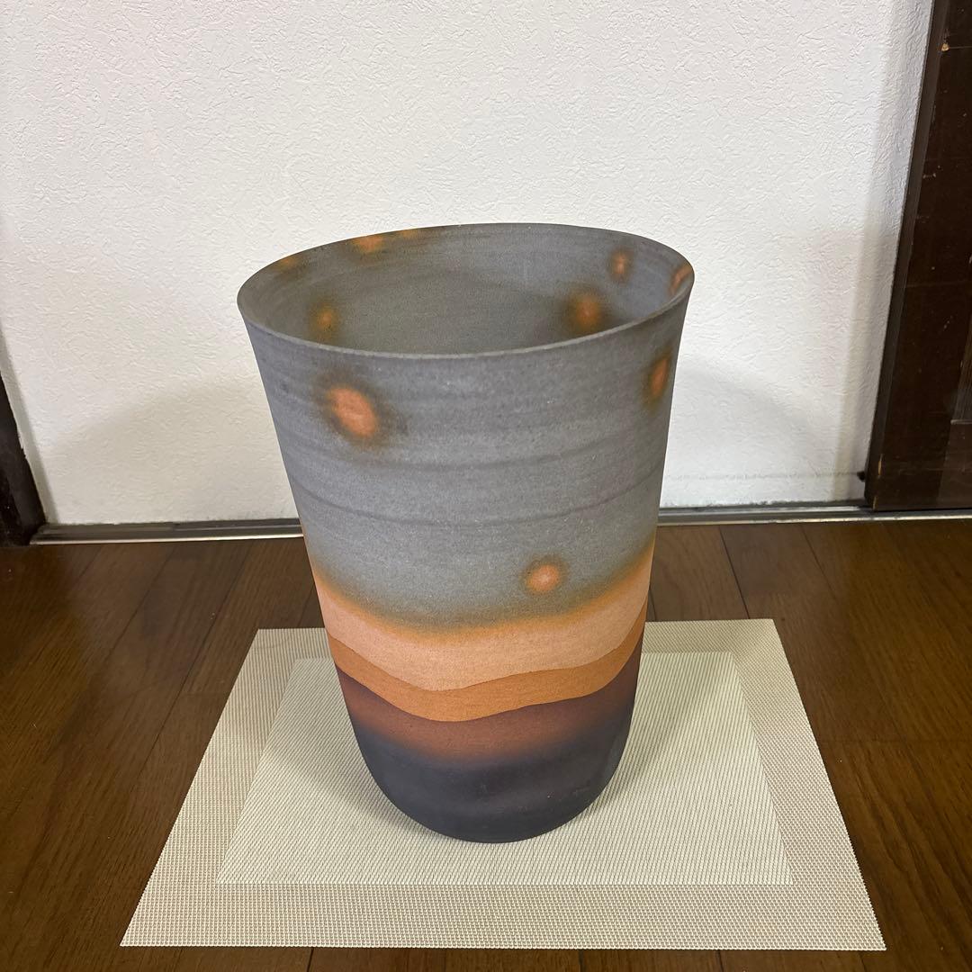 グラデーション陶器花瓶 約34.5cm