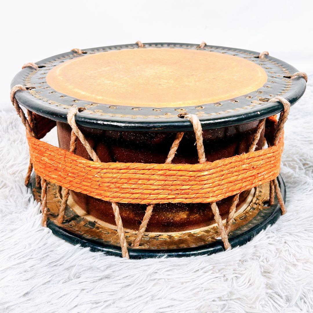 【希少】太鼓　締太鼓　和楽器　バチ　台座　和太鼓　3点セット