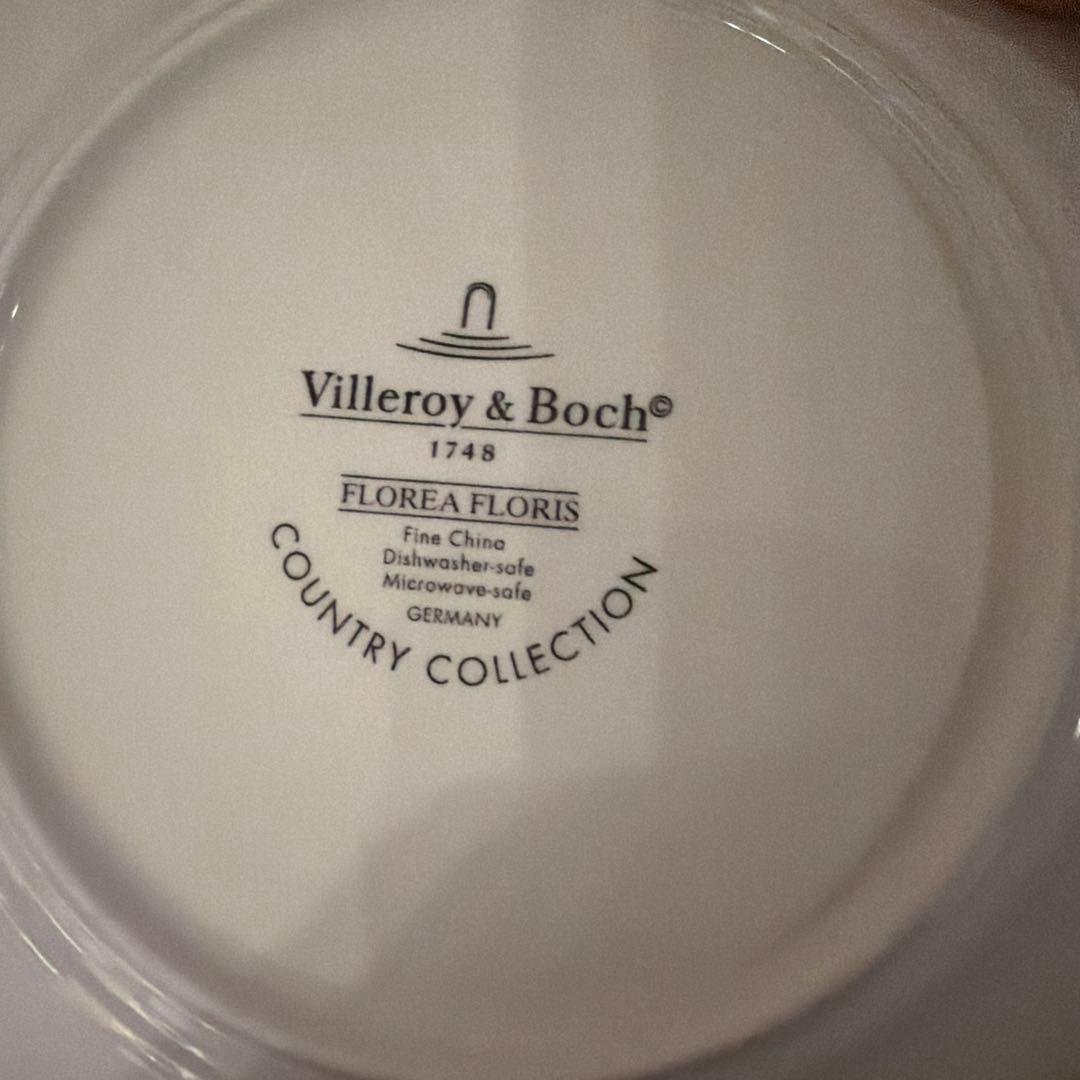 VILLEROY ＆ BOCH 花柄葉柄陶器大中4枚セット