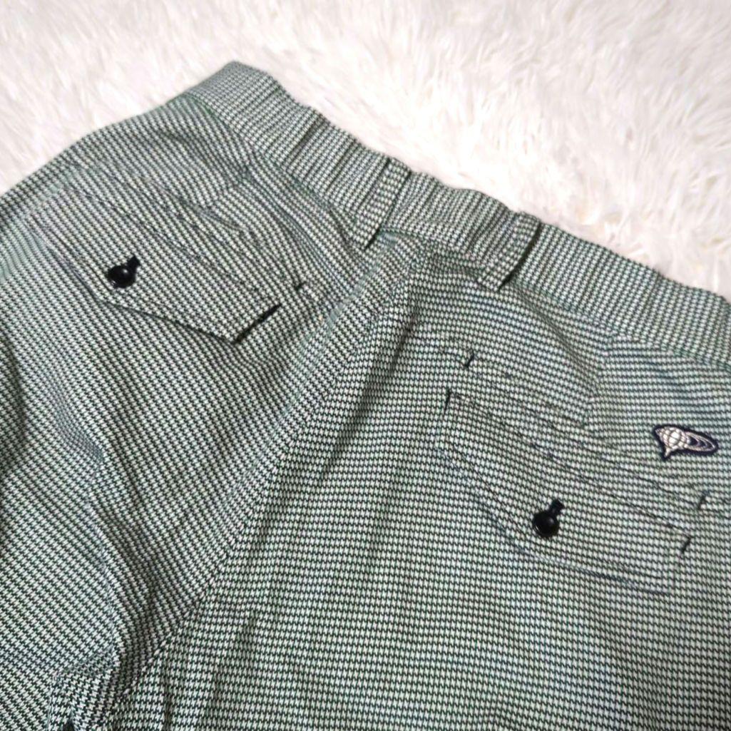 ビームスゴルフ　パンツ　ストレート　千鳥格子柄　裾ダブル　48