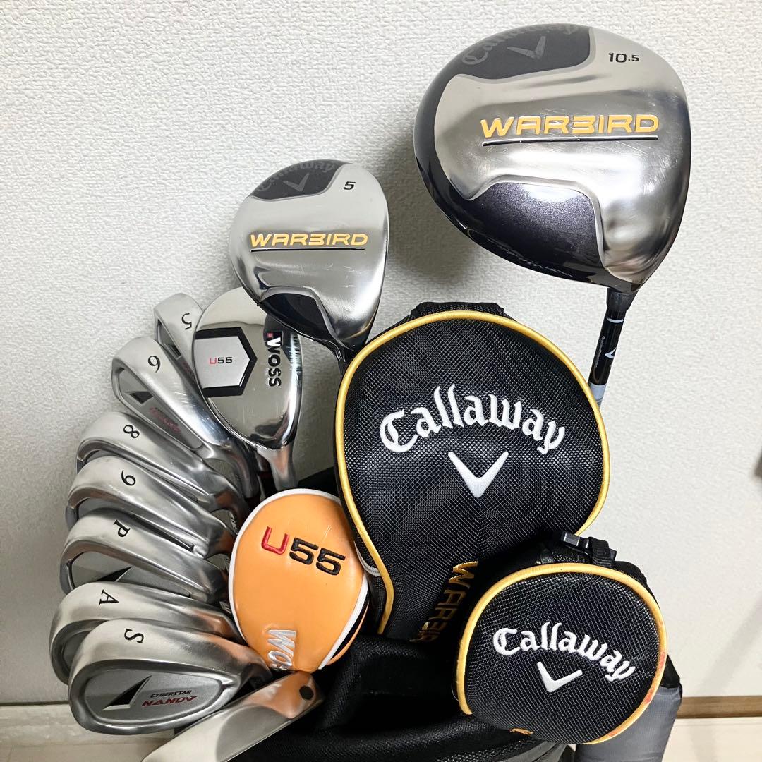メンズゴルフフルセットcallaway キャロウェイ他クラブ計12本バック付