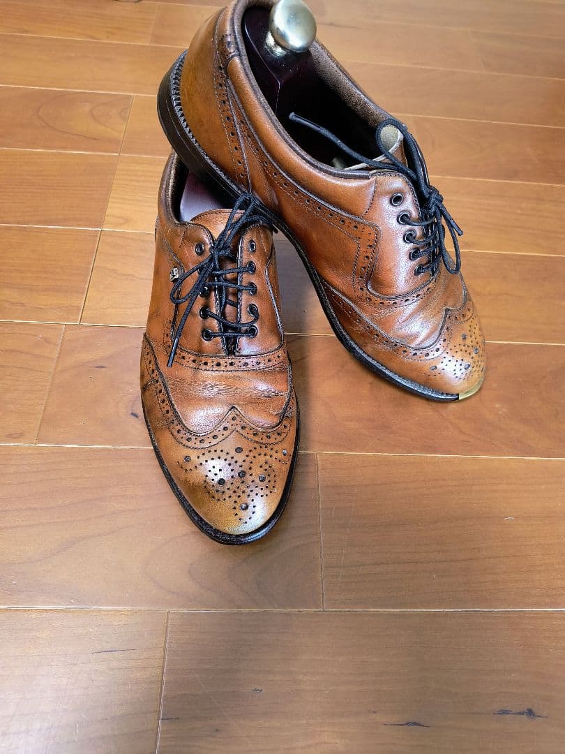 FOOTJOY フットジョイ　ウィングチップ ゴルフシューズ ブラウン　25.5