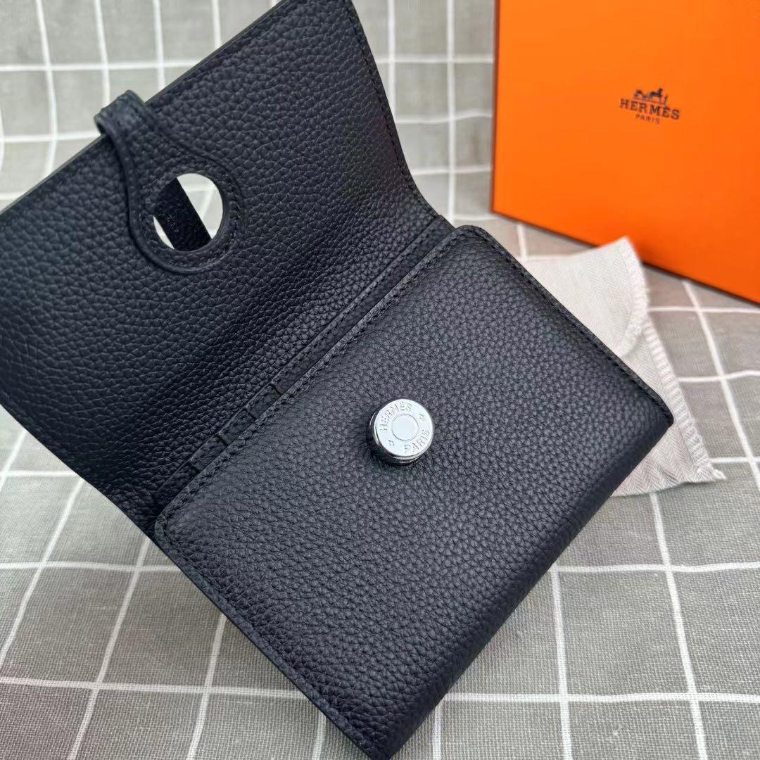 ノベルティ HERMES エルメス 財布 三つ折り財布 ブラック