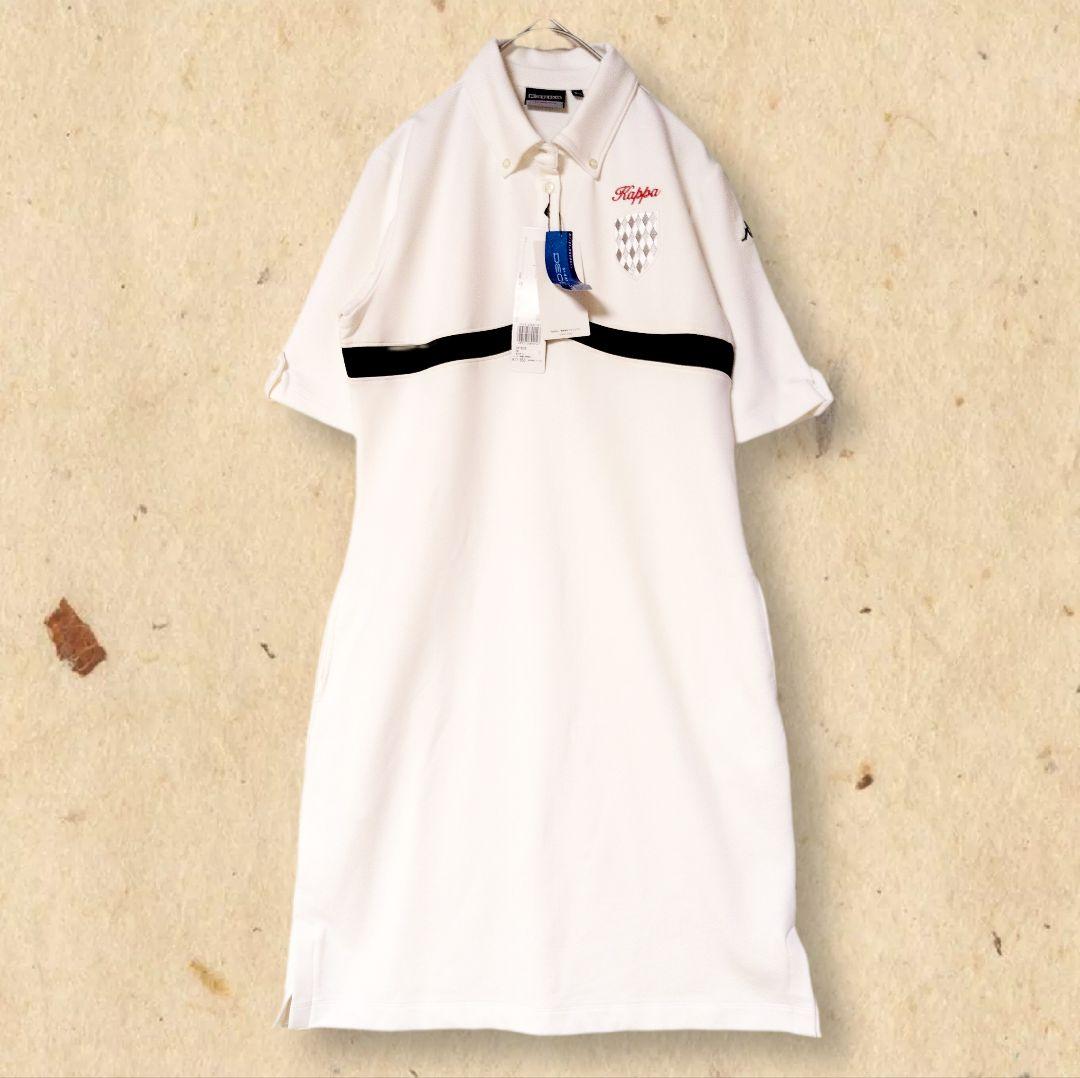 【新品タグ付❤️】カッパ ゴルフウエア ワンピース 白 UV80 ストレッチ L