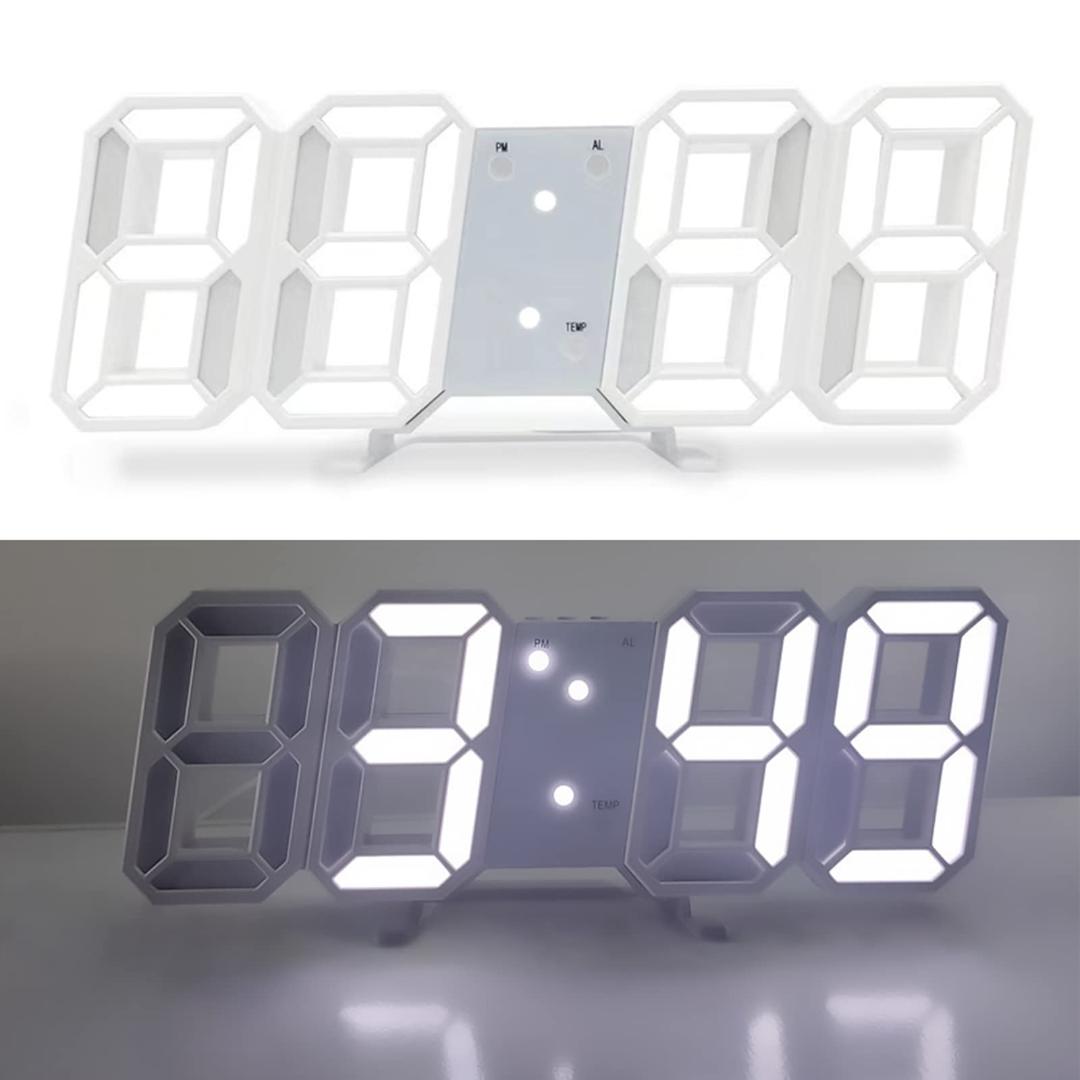 ☆3D LEDデジタル時計 - 壁掛け・卓上兼用　スヌーズと大音量アラーム