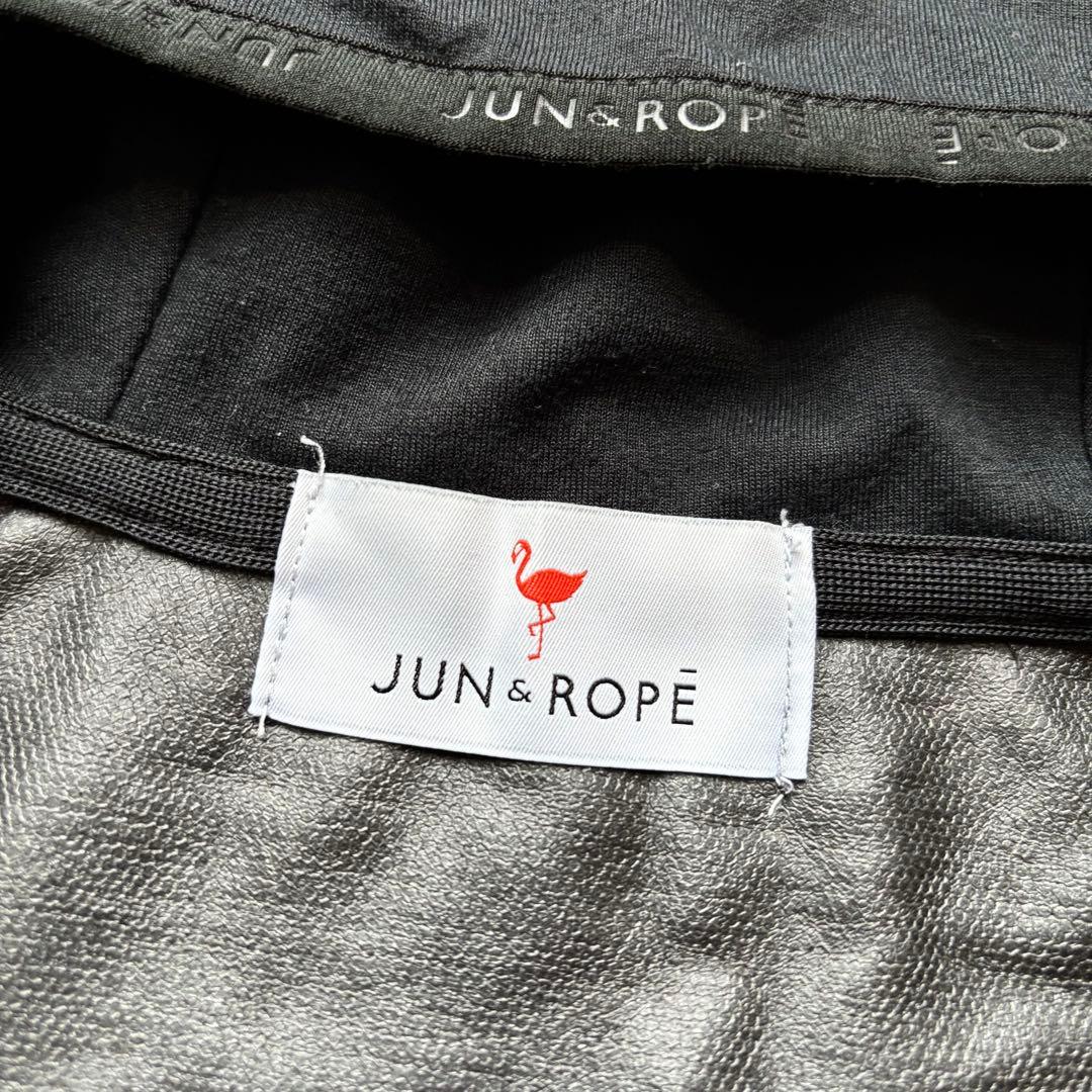 【美品】JUN&ROPE’ ジュンアンドロペ フード付きベスト ストレッチ 薄手