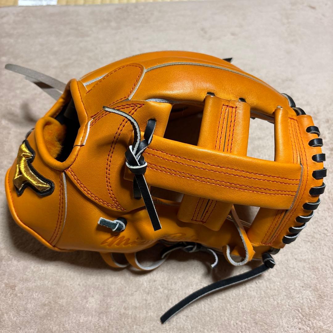 美品 未使用 ミズノプロ 硬式オーダー 内野手用 藤田モデル キップレザー