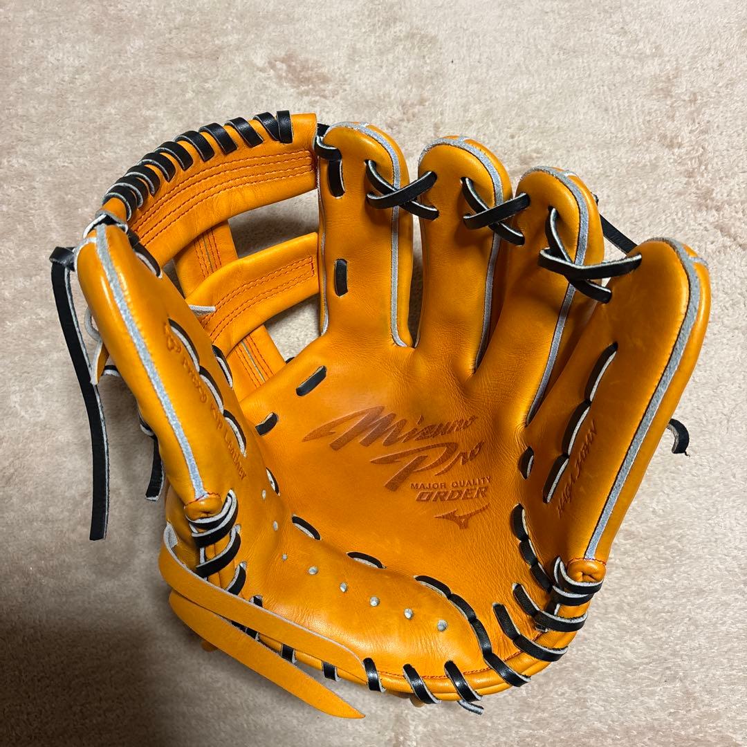 美品 未使用 ミズノプロ 硬式オーダー 内野手用 藤田モデル キップレザー