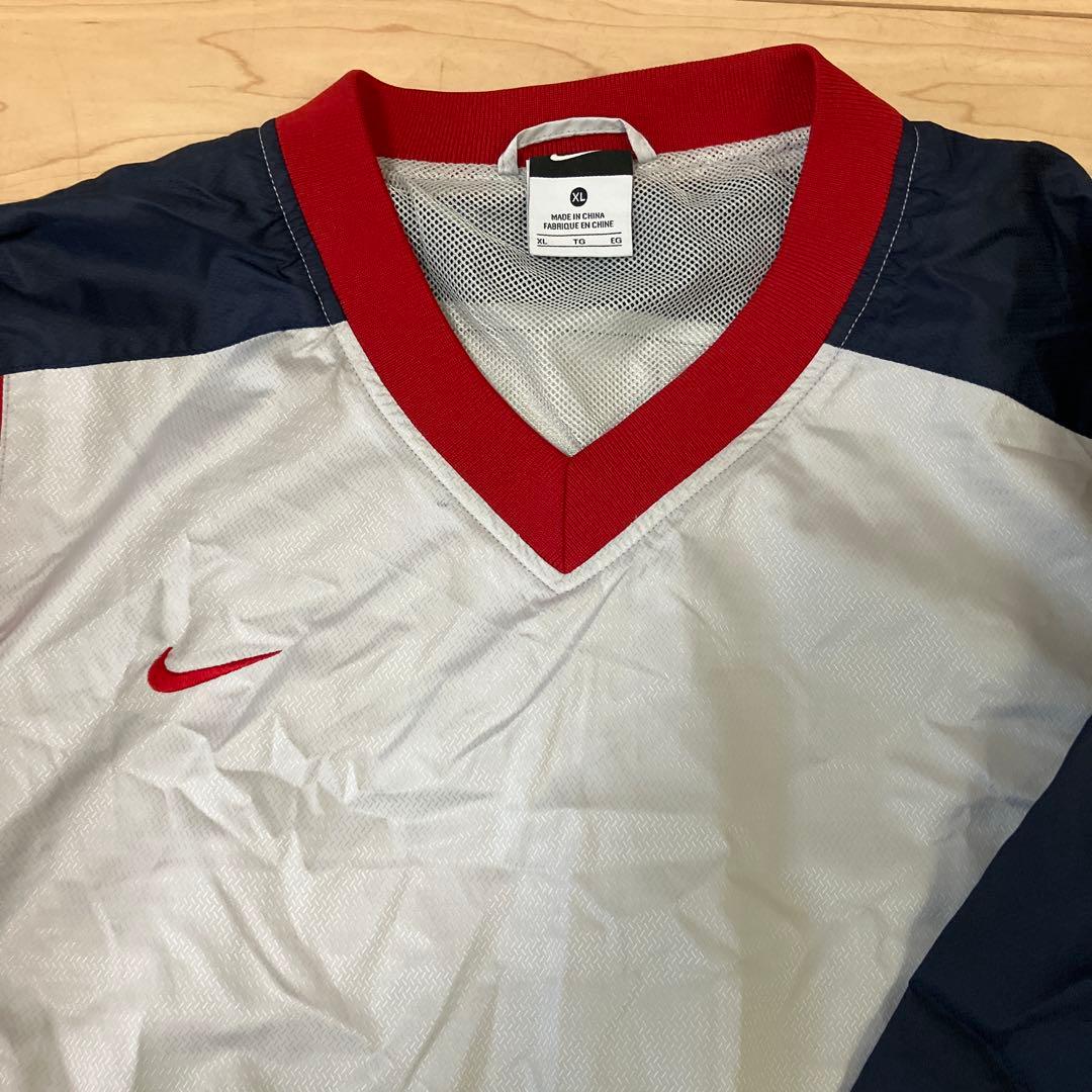 Nike Vネック 長袖 ジャケット XL ホワイト/ネイビー/レッド