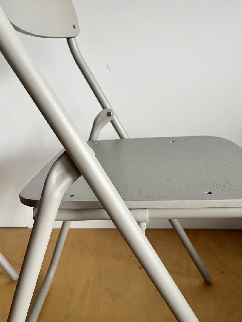 無印良品 スチールパイプ折りたたみチェア 2脚セット ウォームグレー