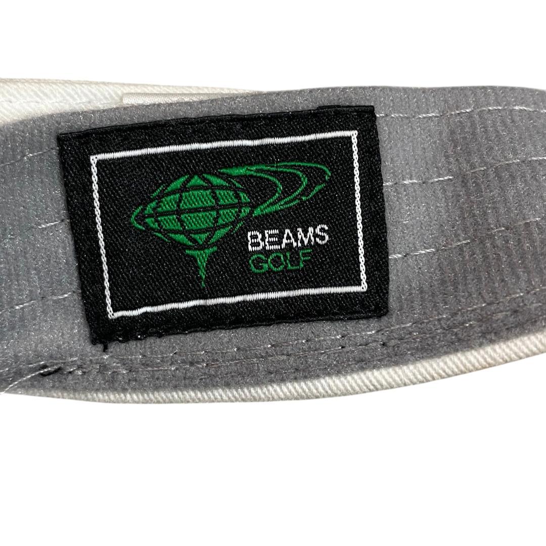 BEAMS GOLF ビームス ゴルフ サンバイザー ホワイト 刺繍 ロゴ柄