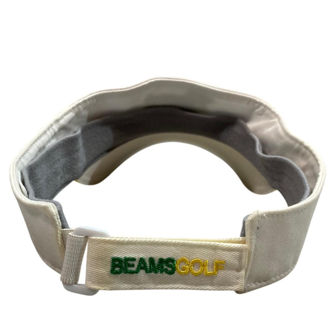 BEAMS GOLF ビームス ゴルフ サンバイザー ホワイト 刺繍 ロゴ柄