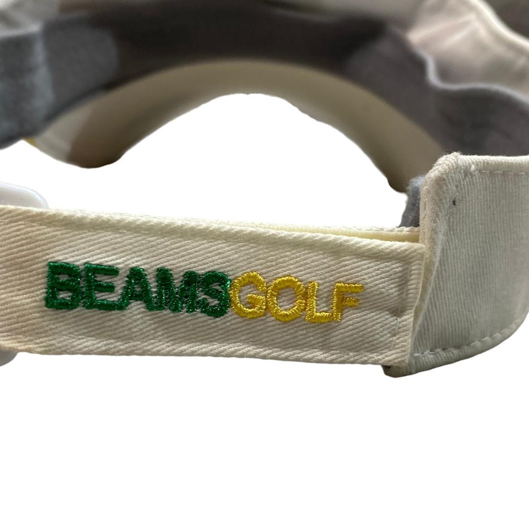 BEAMS GOLF ビームス ゴルフ サンバイザー ホワイト 刺繍 ロゴ柄