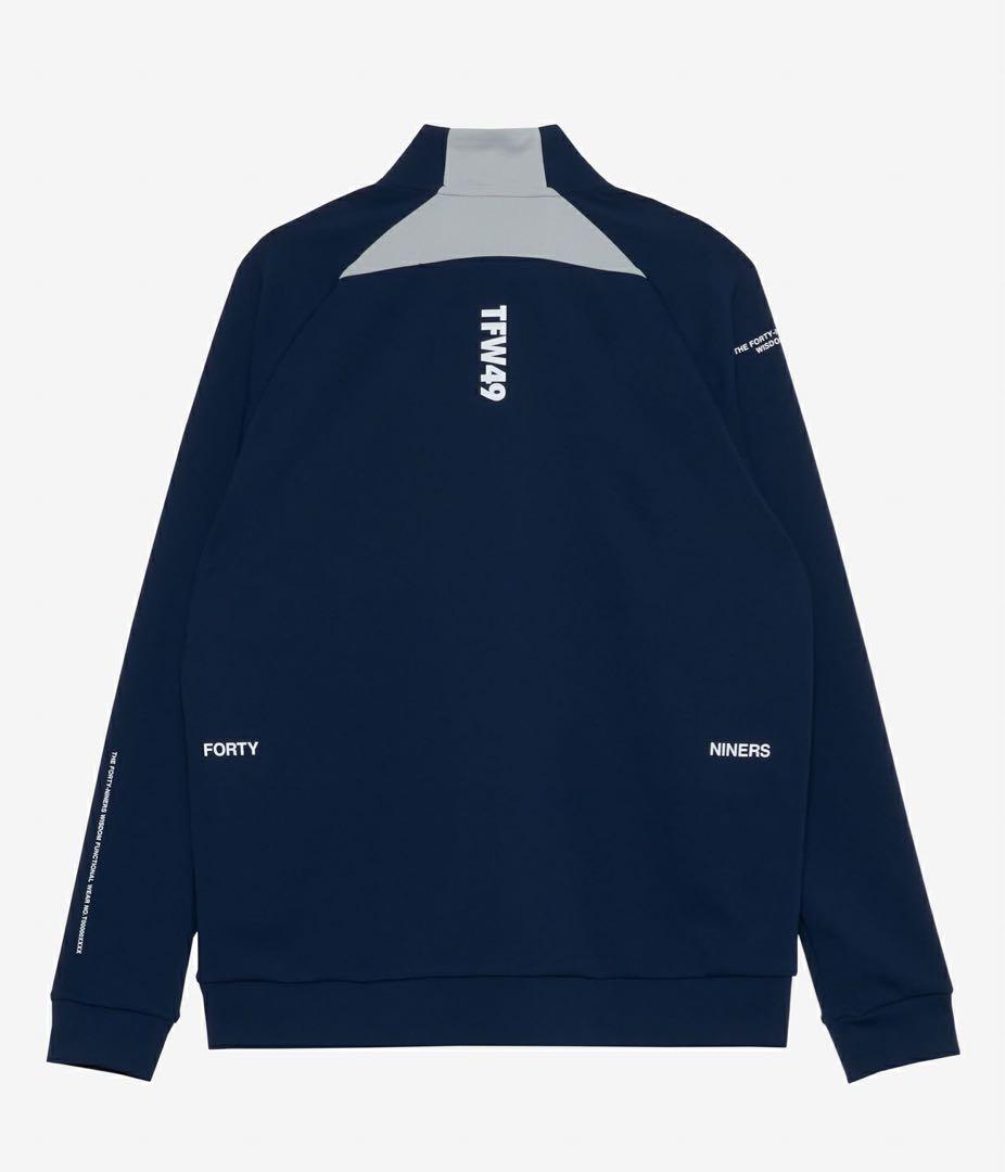 TFW49 MOCK NECK HALF ZIP L/S TEEネイビーMサイズ