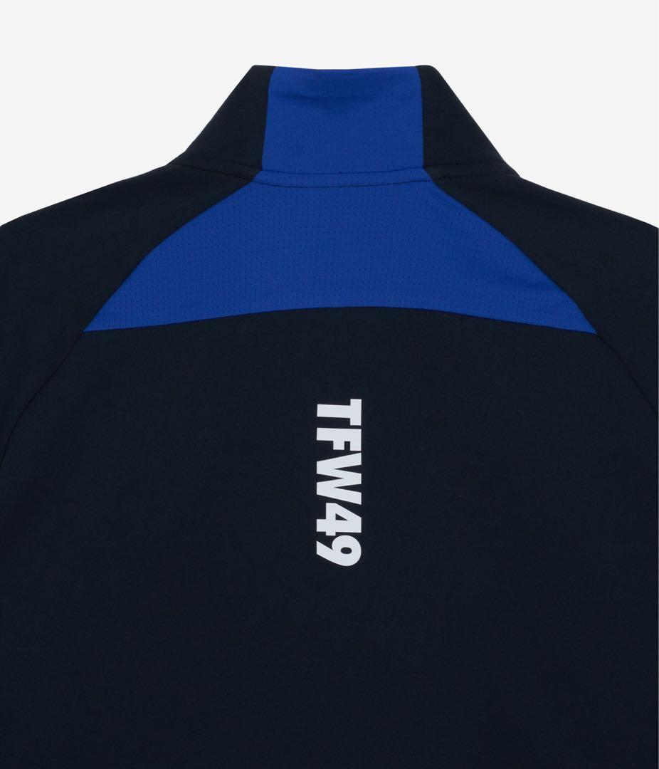 TFW49 MOCK NECK HALF ZIP L/S TEEネイビーMサイズ